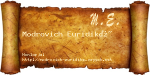 Modrovich Euridiké névjegykártya